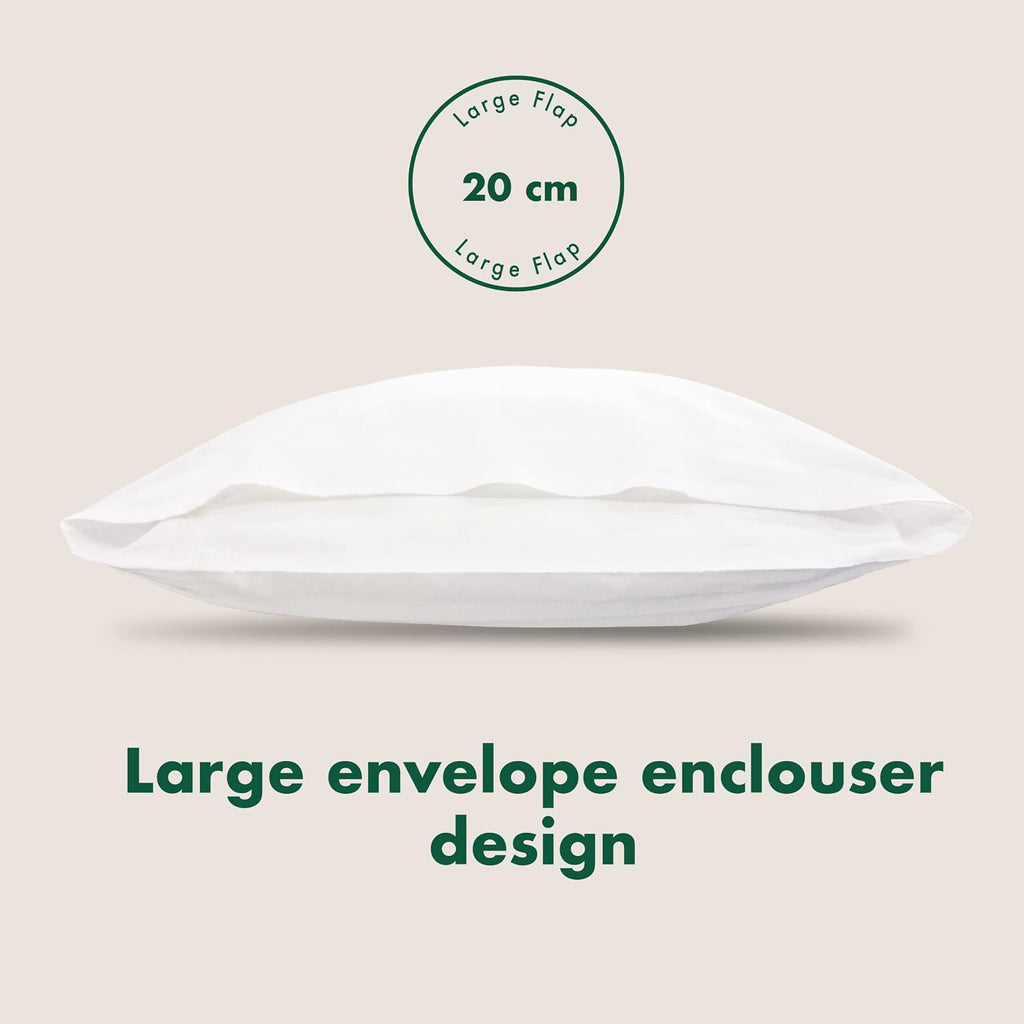 linensland® Pillowcases Set of 4 – White 100% Cotton Percale – Soft & Breathable Pillow Covers – Cotton with Envelope Closure – 20" x 30"…