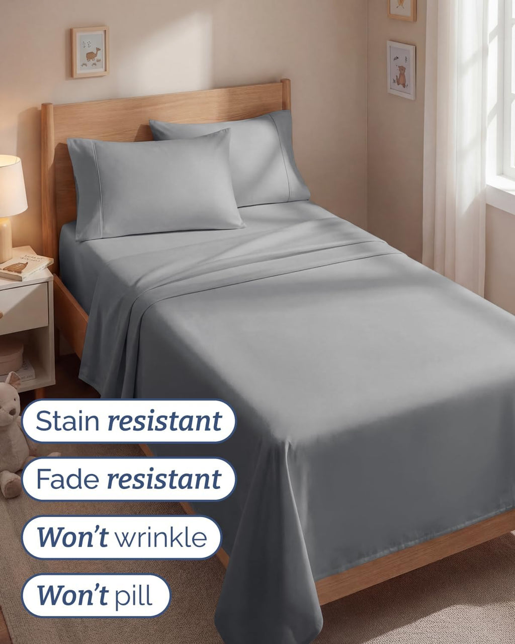 Twin 4 Piece Sheet Set - Comfy, Breathable & Cooling - Hotel Luxury Bedding for Women, Men, Kids, Teens & Children - 1 Flat & 1 Fitted…