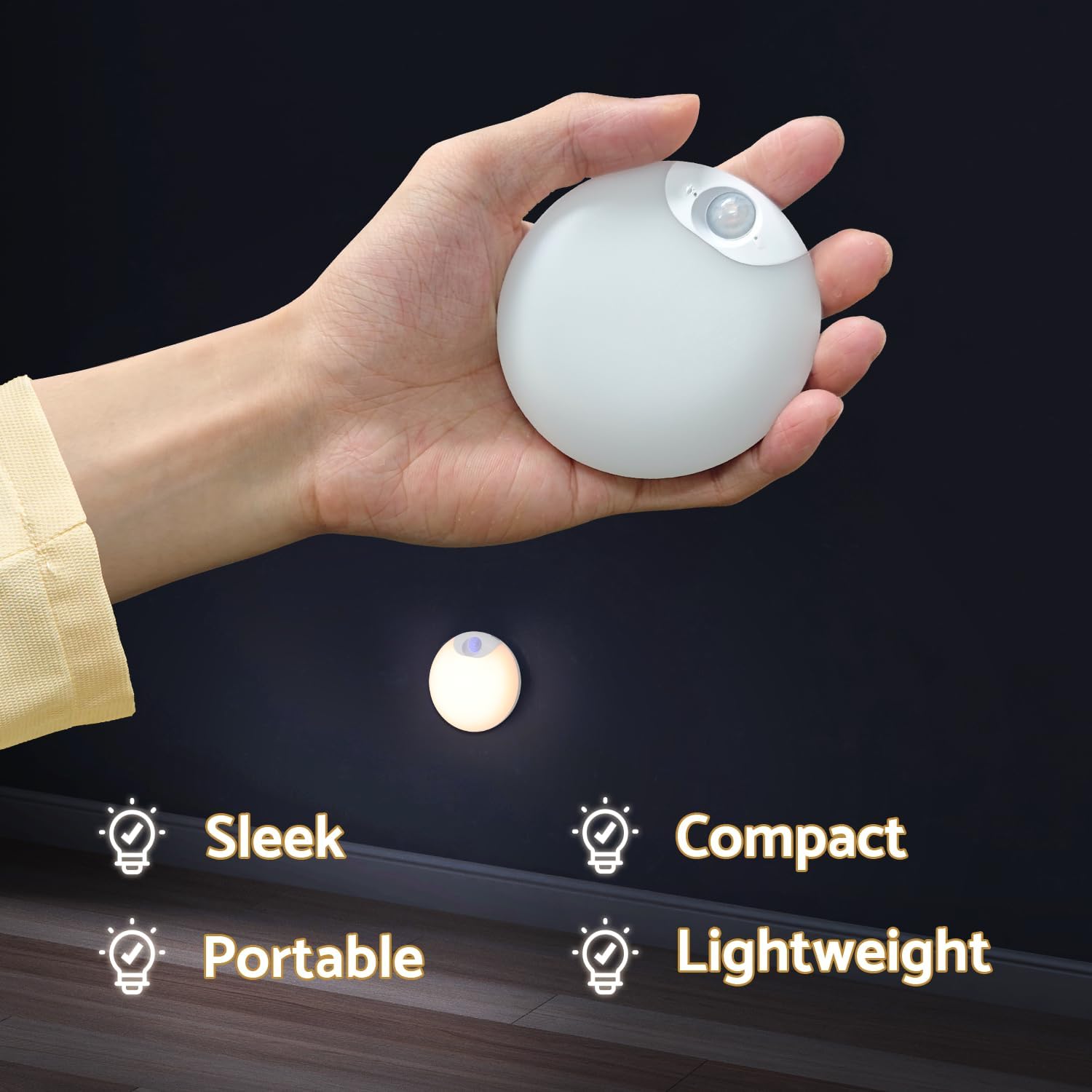 DAZZY DOT Rechargeable Night Light Motion Sensor Stair Lights Indoor Wireless, Battery Operated, Magnetic, Dimmable, for Stairway, Hall…