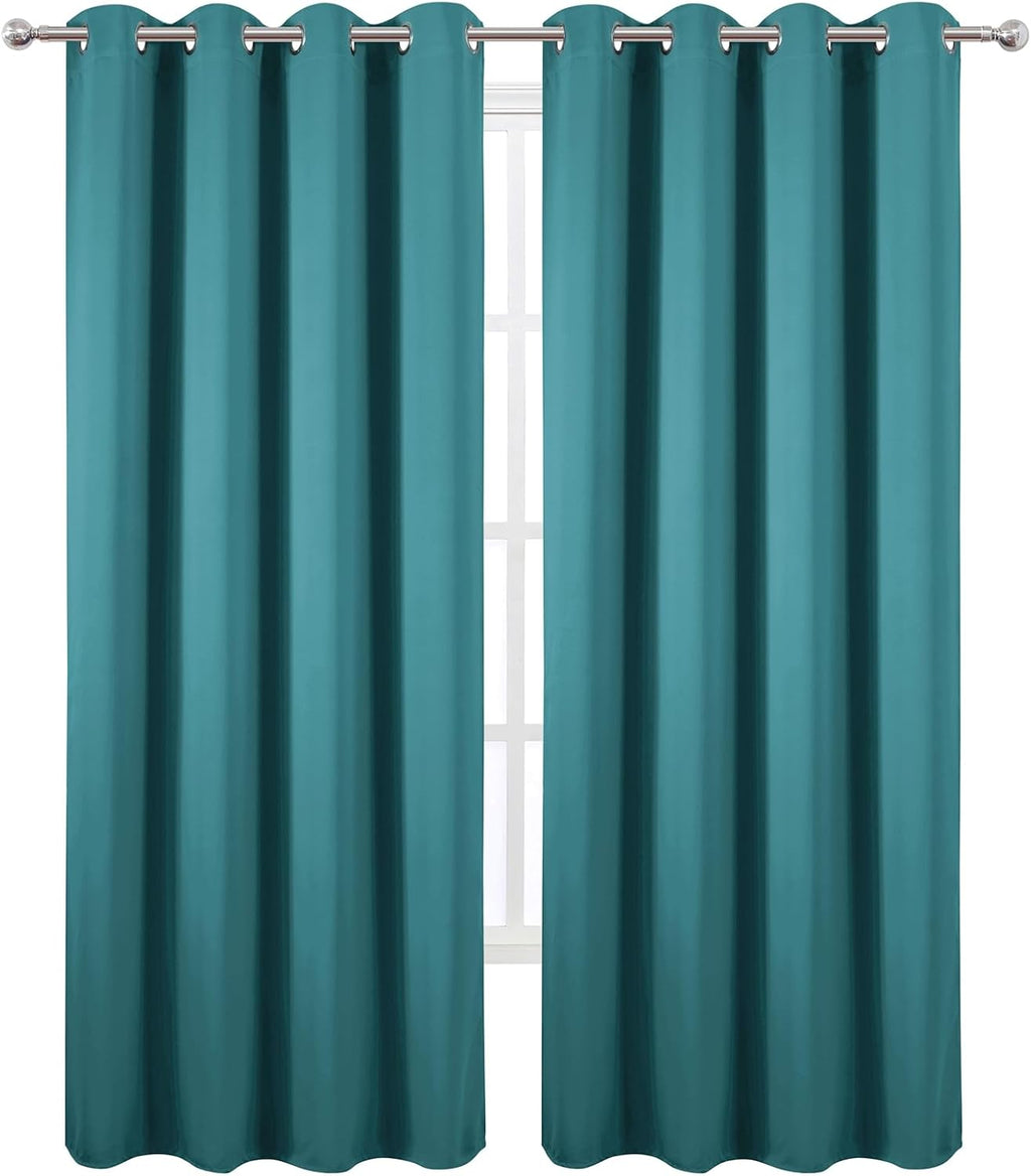 Lemomo Blackout Curtains 52 x 90 Inch Long Sea Teal Curtains Set of 2 Panels Room Darkening Curtains for Bedroom and Living Room 90 Inch si…