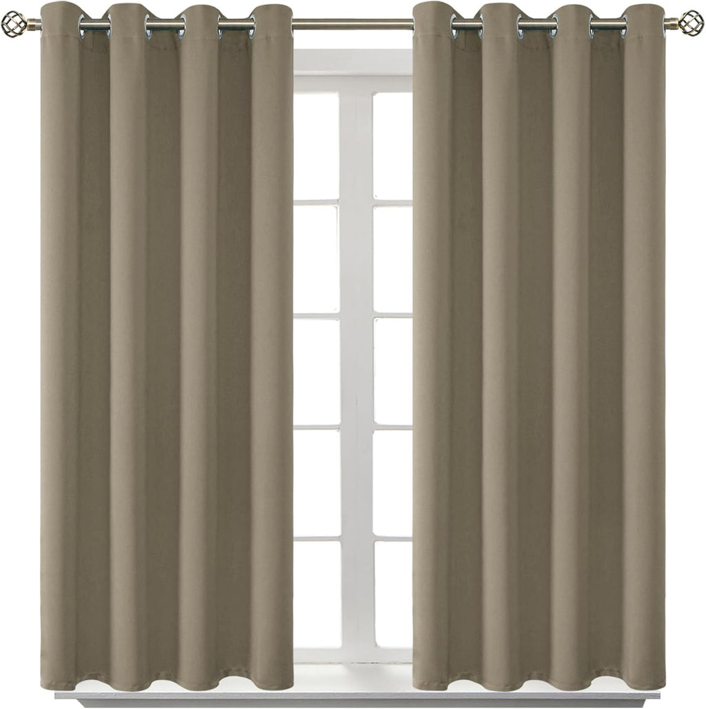 BGment Room Darkening Curtains 45 Inches Long - Grommet Thermal Insulated Drapes Window Treatment Curtains for Bedroom, 2 Panels, 52 x 45 I…