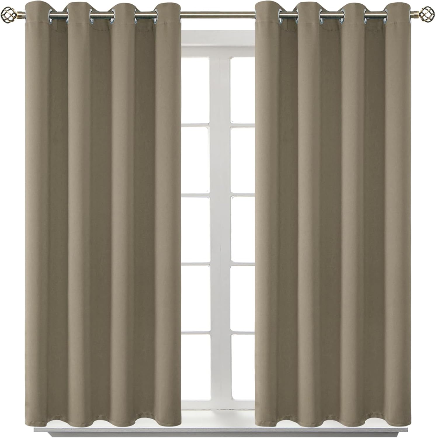 BGment Room Darkening Curtains 45 Inches Long - Grommet Thermal Insulated Drapes Window Treatment Curtains for Bedroom, 2 Panels, 52 x 45 I…