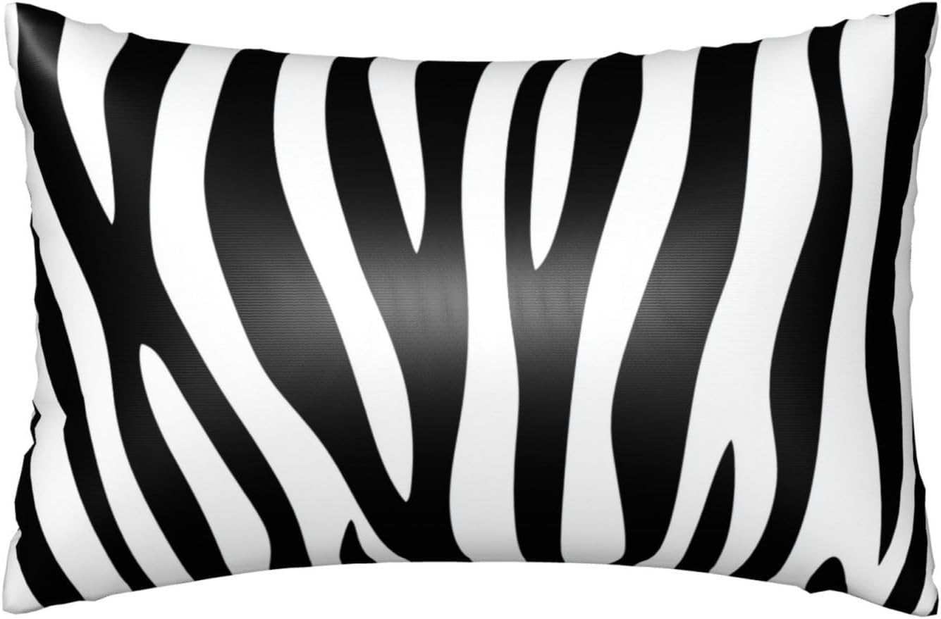 Satin Pillowcase for Hair and Skin Black and White Zebra Stripe Super Soft and Cooling Similar to Silk Pillow Case 1 Pack with Hidden…