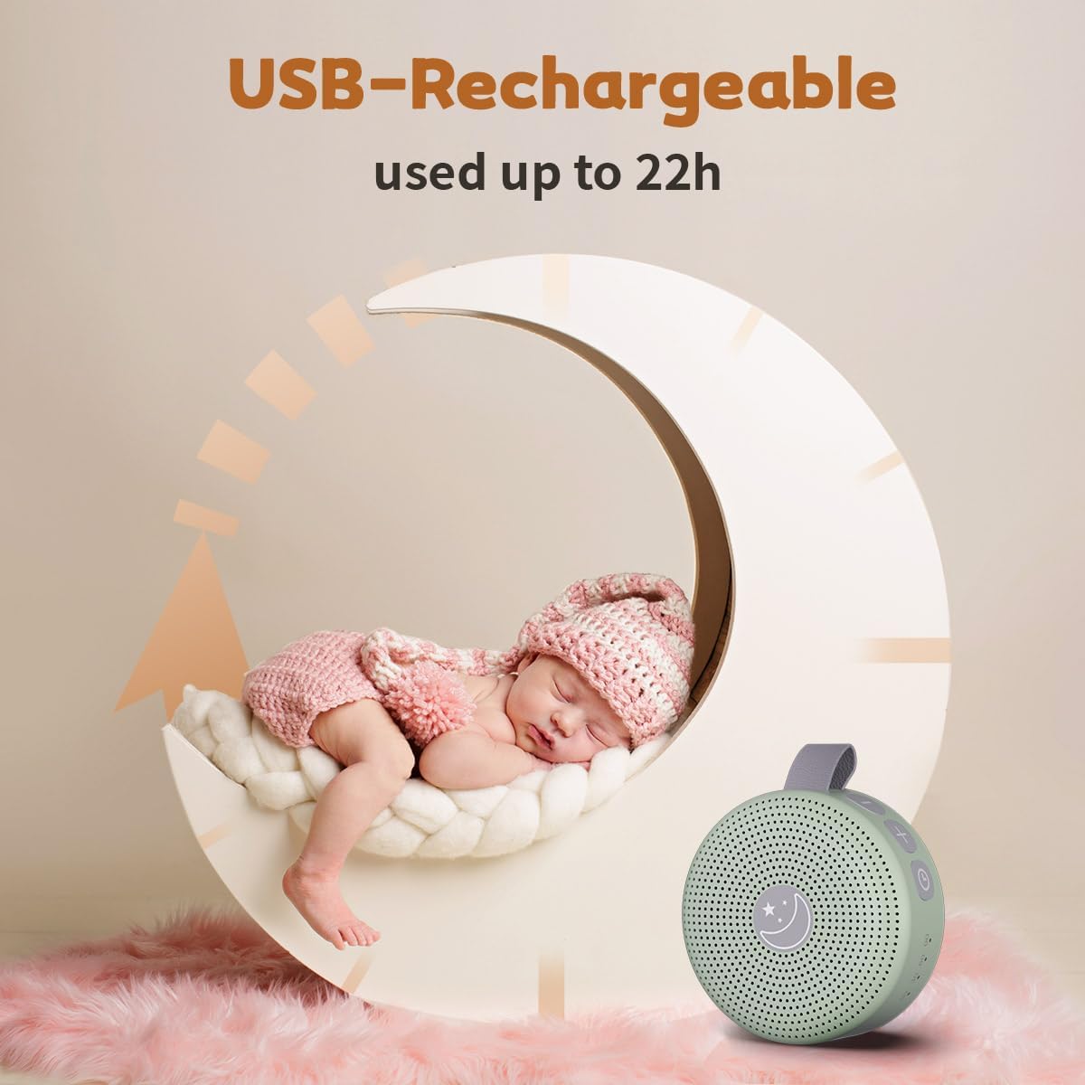 BodyHush Mini Sound Machine Portable Baby White Noise Machine Brown Noise Machine 30 Soothing Sounds for Kids Adults Auto-Off Timer 32 Volu…