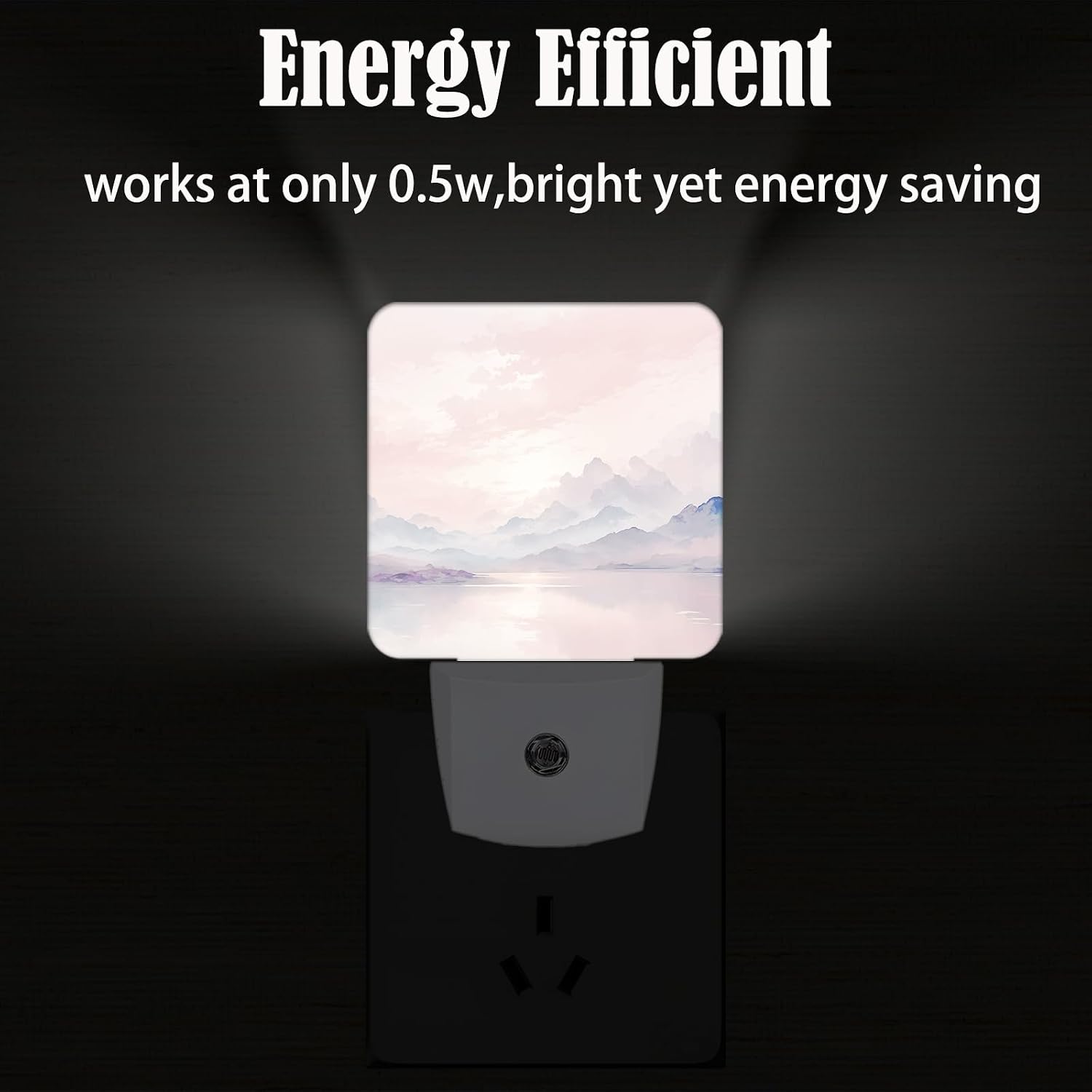 Mountain and River Night Light, Plug Into Wall with Dusk to Dawn Light Sensors, Warm Nightlights for Bedroom, Bathroom, Hallway, Kitchen…