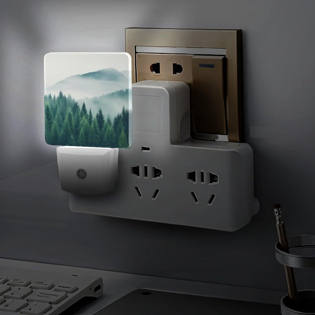 YKJAHSD Mountain Forest Night Light, Plug into Wall Decor Nightlights for Bedroom, Bathroom, Hallway, Kitchen, with Dusk to Dawn Lig…
