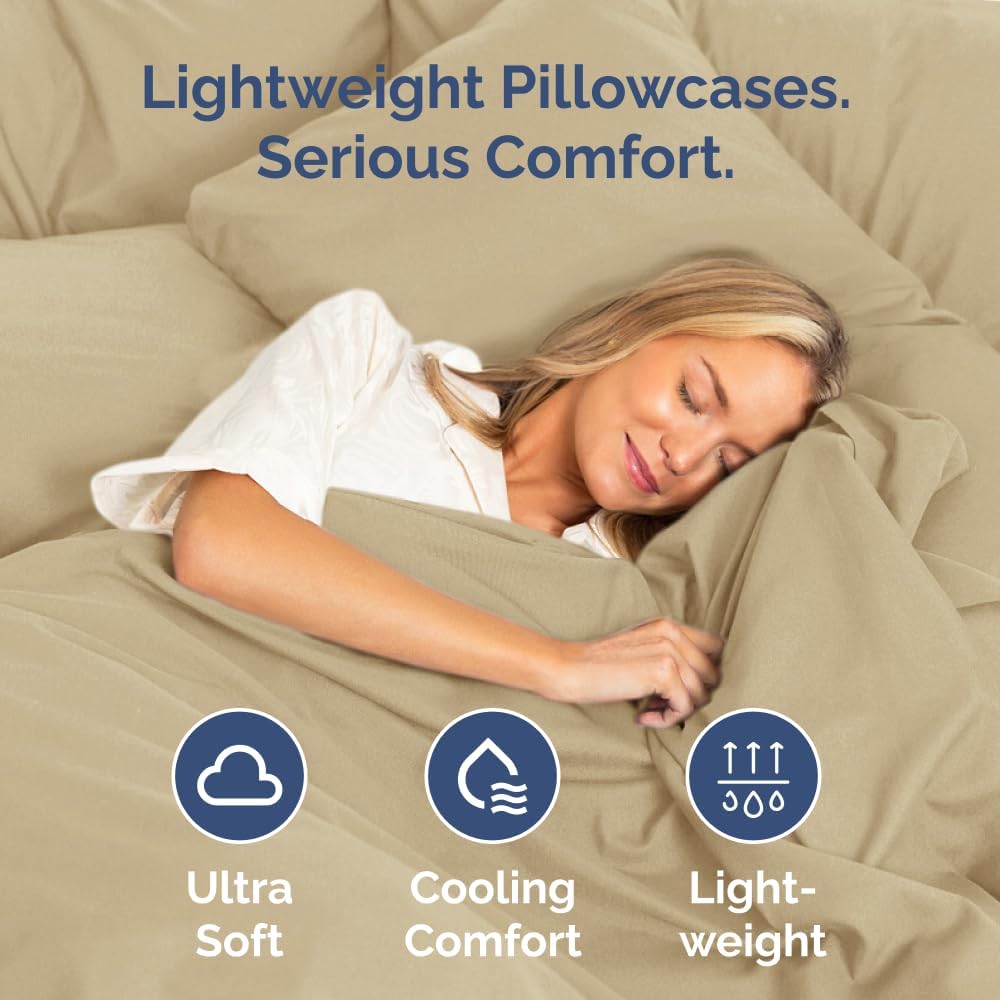 Standard Pillow Cases Set of 2 - Ultra-Soft Hotel Quality Pillowcase Covers - Comfy & Wrinkle Free - Stain and Fade Resistant - Machine…