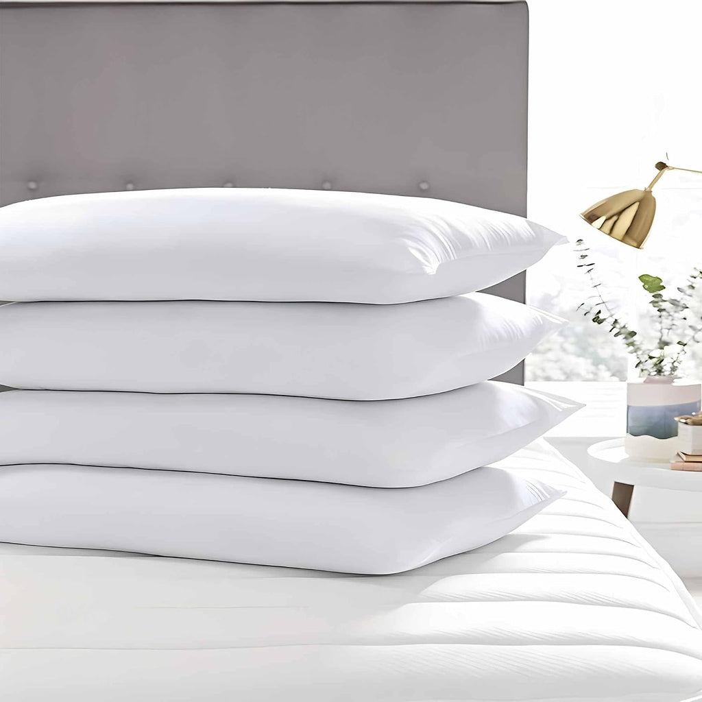 Acteb Medium Support Bed Pillows Standard Size Set of 4 Pack for Sleeping 20"x26", Hypoallergenic Skin Friendly Down Alternative Filling…