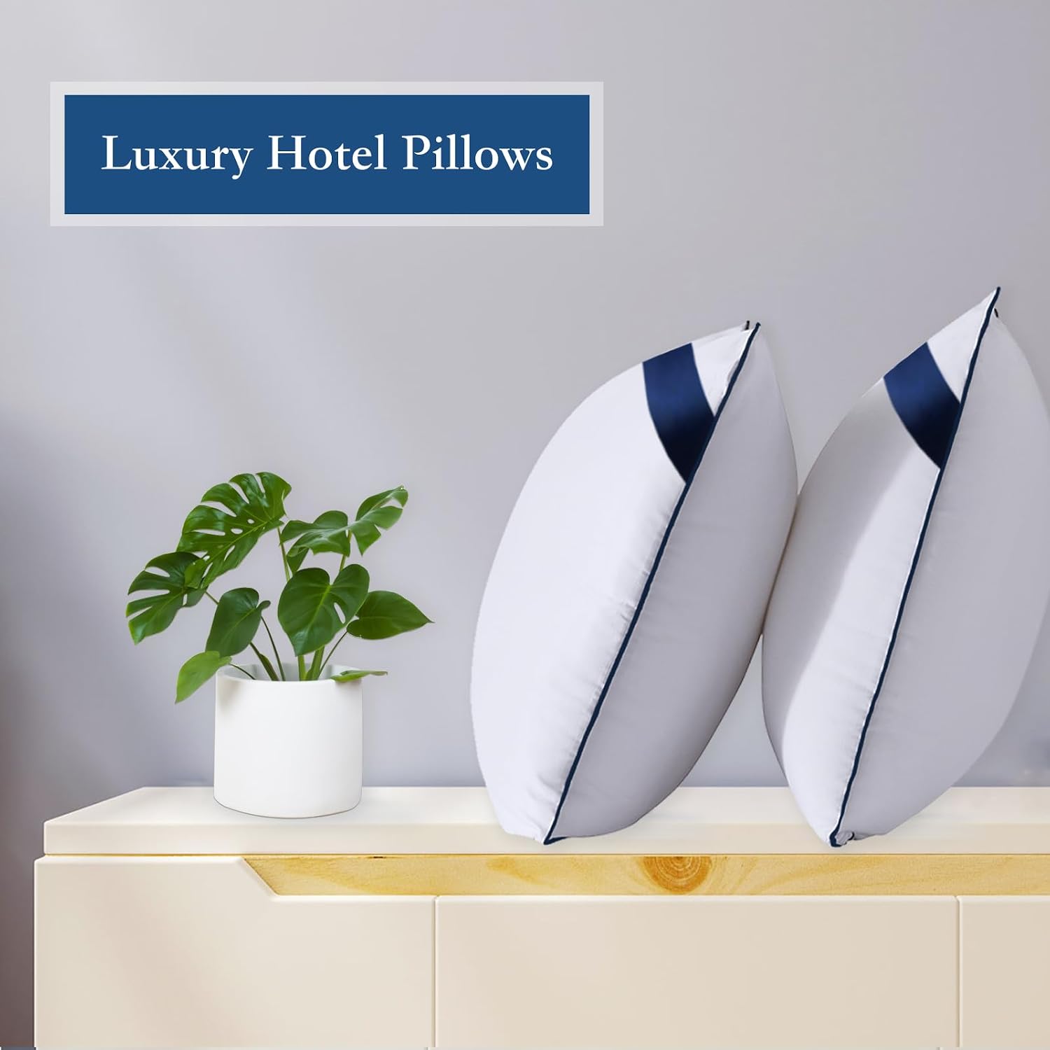Meoflaw Pillows Standard Size Set of 4, Soft Microfiber Standard Pillows with Hollow Fiber, Hotel Quailty Bed Pillows for Sleeping 4 Pack for…