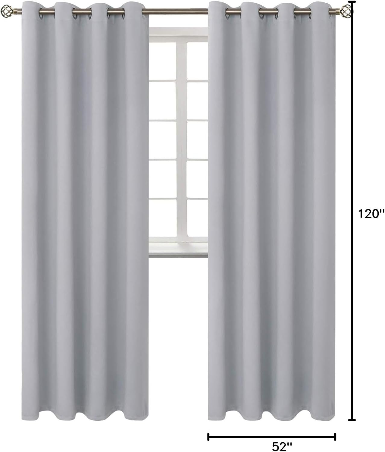 BGment Room Darkening Curtains 120 Inches Long - Grommet Thermal Insulated Drapes Window Treatment Curtains for Bedroom, 2 Panels, 52 x 120…