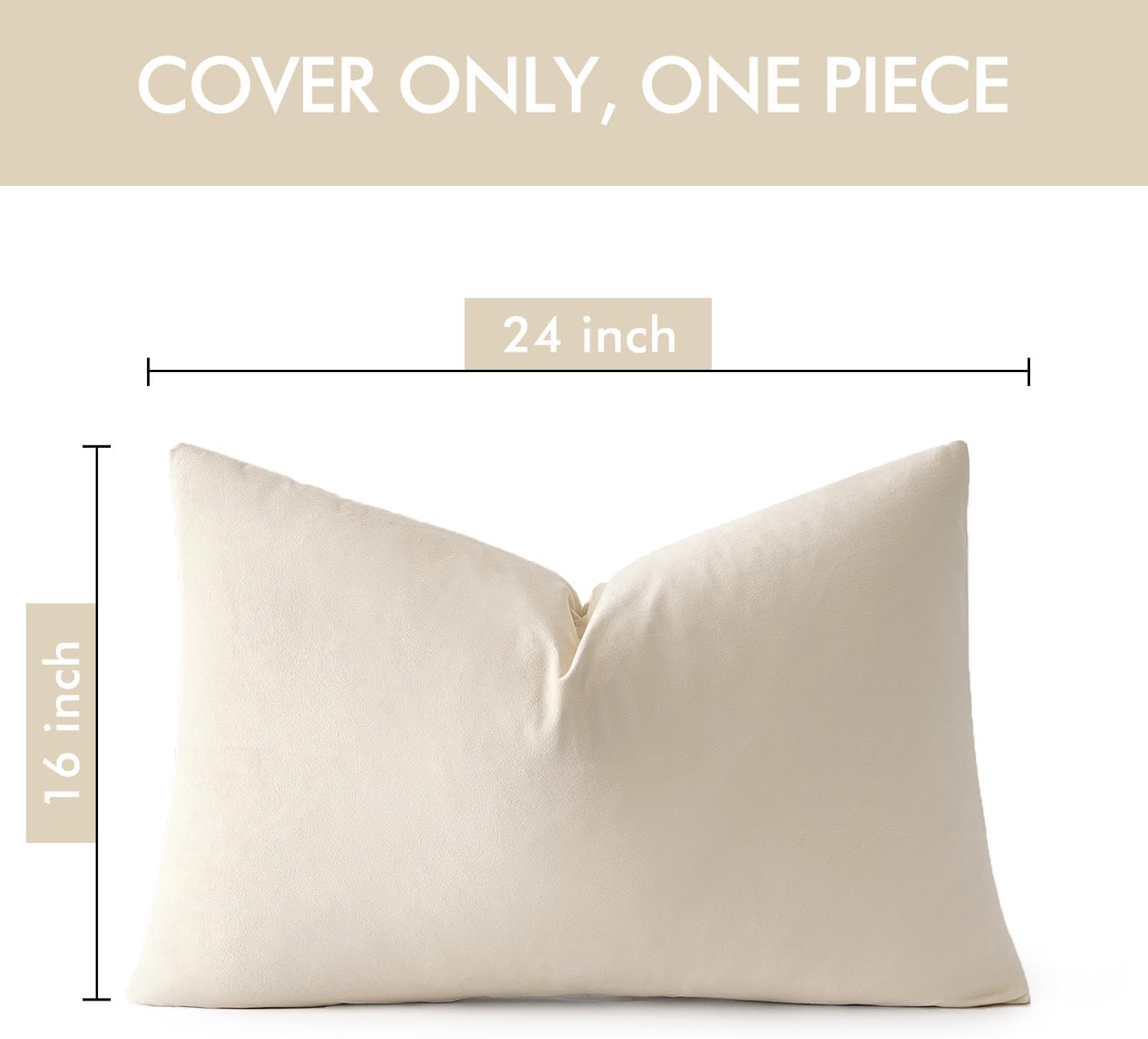 Miulee Velvet Pillow Cover Soft Luxury Decorative Throw Pillow Cover Single Rectangle Cushion Case for Couch Sofa Bedroom Car Decor,16x24 I…