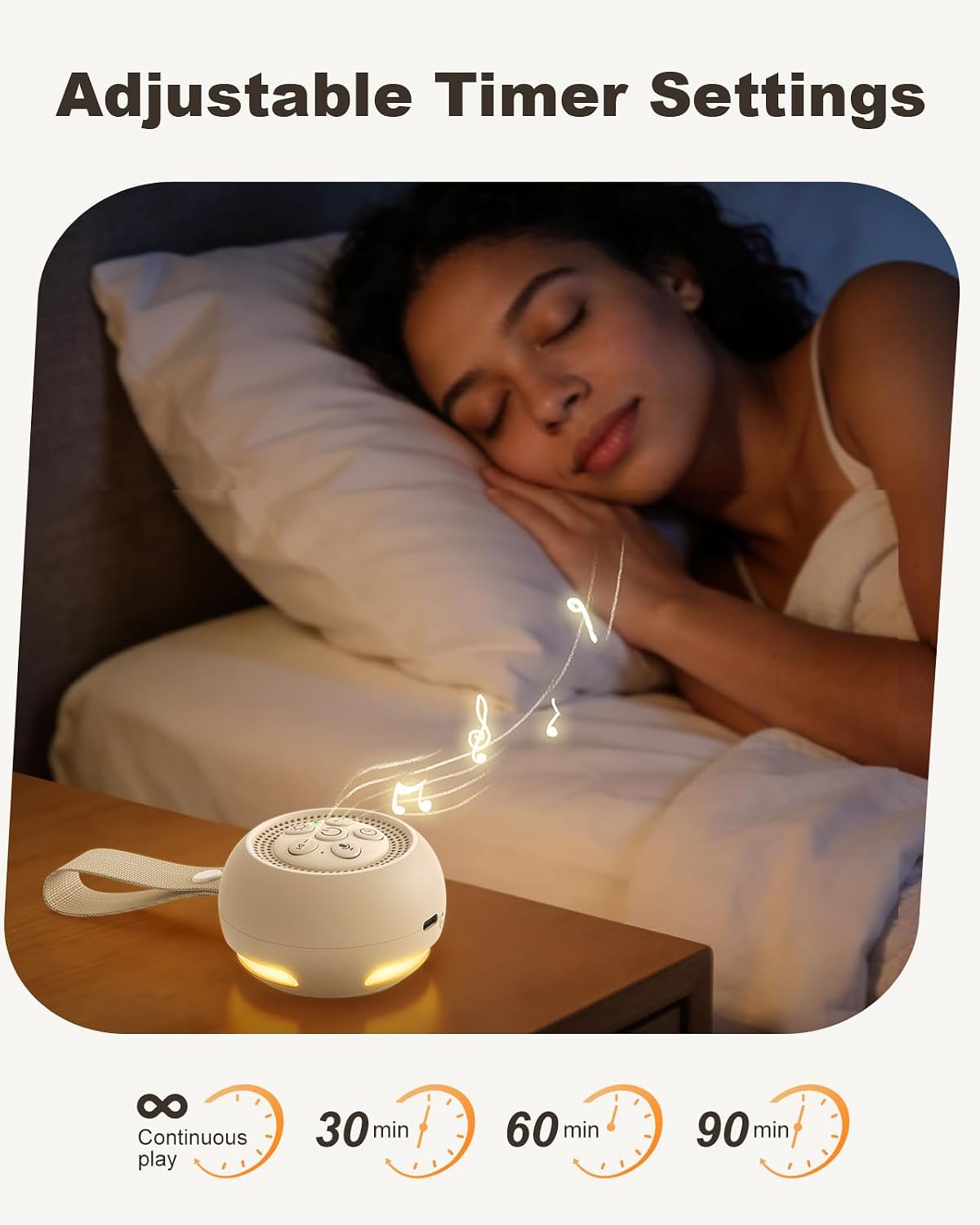 White Noise Sound Machine with Voice Recording, 16 Soothing Sounds Portable Noise Machine, Night Light, Timer, Rechargeable White Noise…