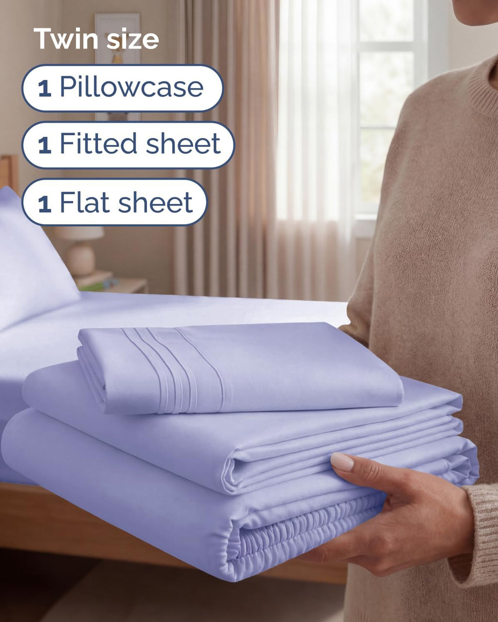 Twin Size 3 Piece Sheet Set - Comfy Breathable & Cooling Sheets - Hotel Luxury Bed Sheets for Women & Men - Deep Pockets, Easy-Fit, Extra…