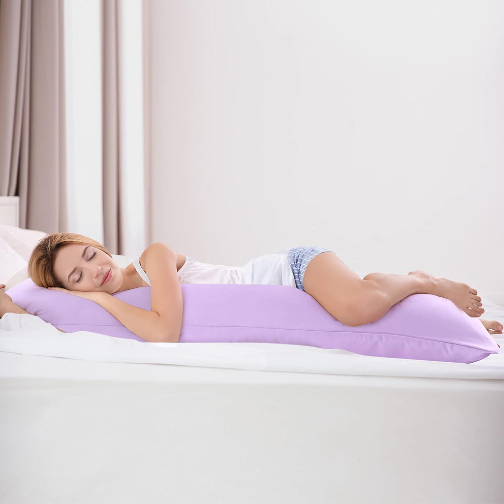 uxcell Soft Microfiber Body Pillow Cover with Zipper Closure, Long Pillow Cases for Body Pillows Weave for 90 GSM Polyester, Violet Body (2…