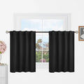 BGment Short Black Kitchen Window Curtains Over Sink - 36 Inch Length Small Window Curtains Rod Pocket and Back Tab Thermal Insulated Drape…