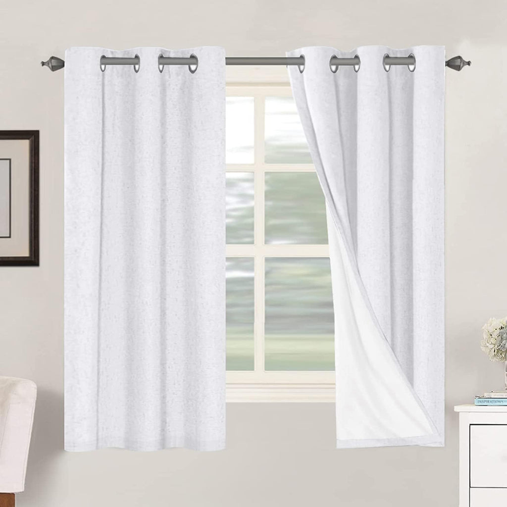 H.VERSAILTEX 100% Blackout Curtains for Bedroom Thermal Insulated Linen Textured Curtains Heat and Full Light Blocking Drapes Living Room…