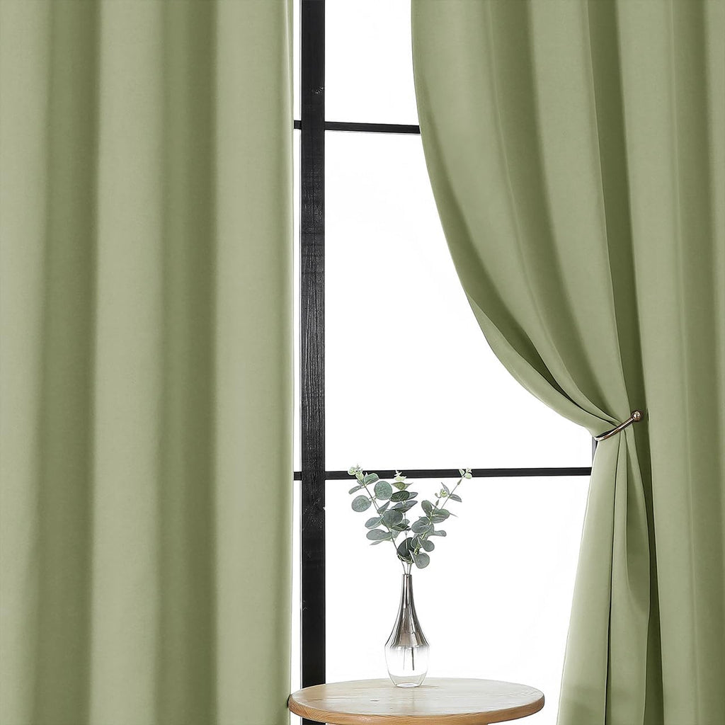 Gwine Blackout Curtains for Living Room 63 Inch Long, Thermal Insulated Window Treatment Black Out Curtains for Bedroom Decor with Rod…