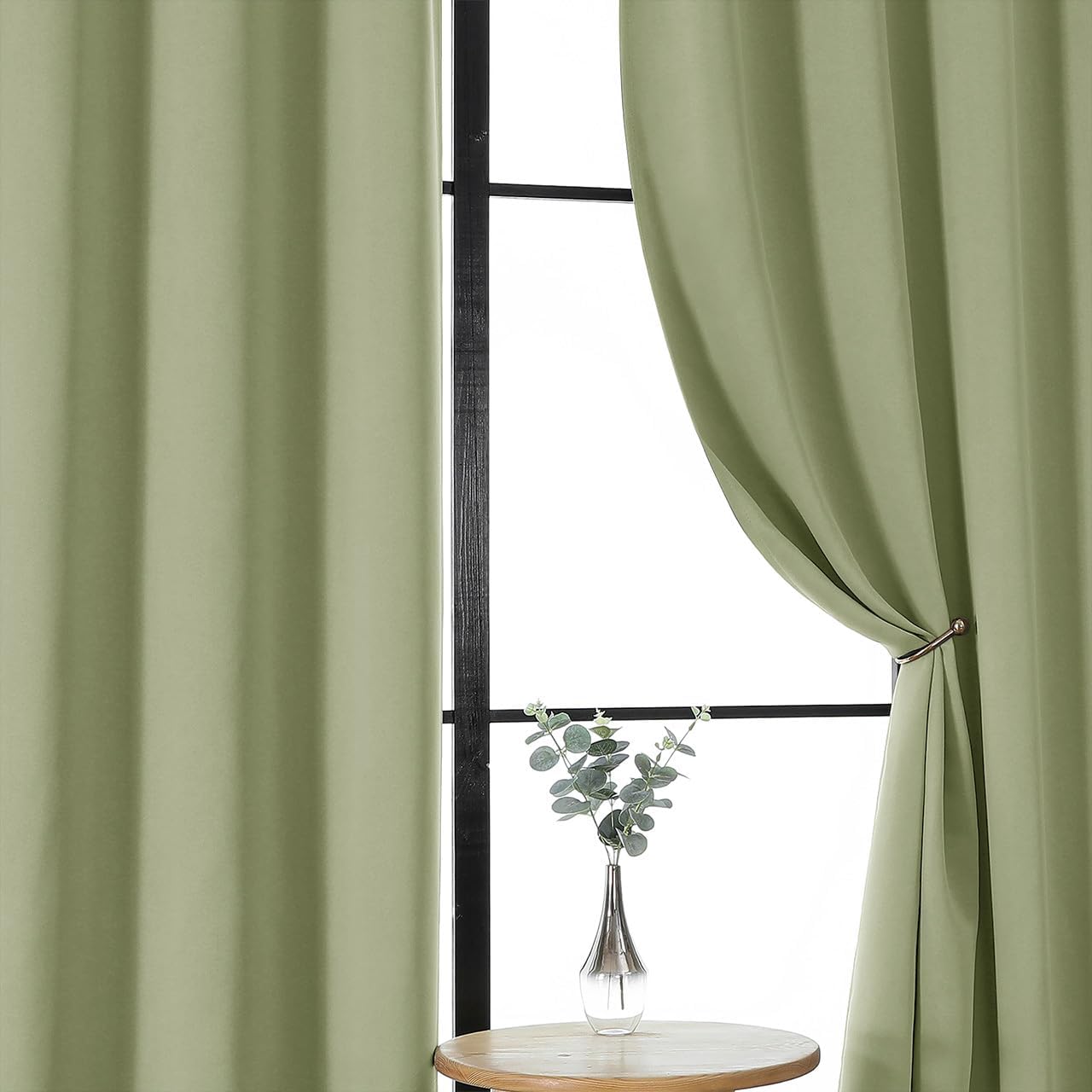Gwine Blackout Curtains for Living Room 63 Inch Long, Thermal Insulated Window Treatment Black Out Curtains for Bedroom Decor with Rod…