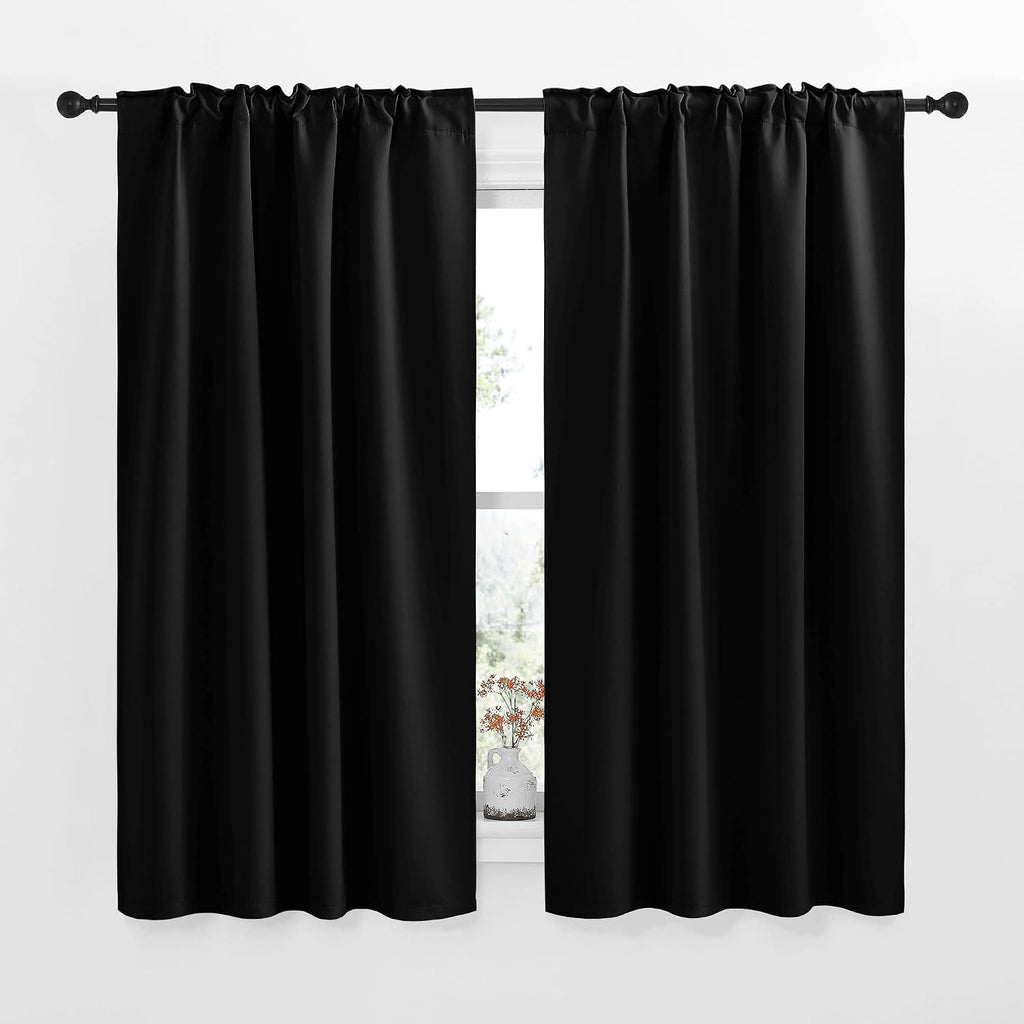 NICETOWN Halloween Blackout Curtains Window Panel Drapes - (Black Color) W42 x L63, Double Panels, Home Decoration Light Blocking Thermal…