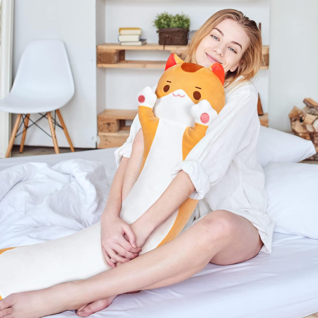 Mewaii Long Cat Plush Kawaii Kids Plush Toy Pillows, Cute Cat Stuffed Animals Soft Plushies, Kitten Big Plush Toys Throw Body Pillow Doll…