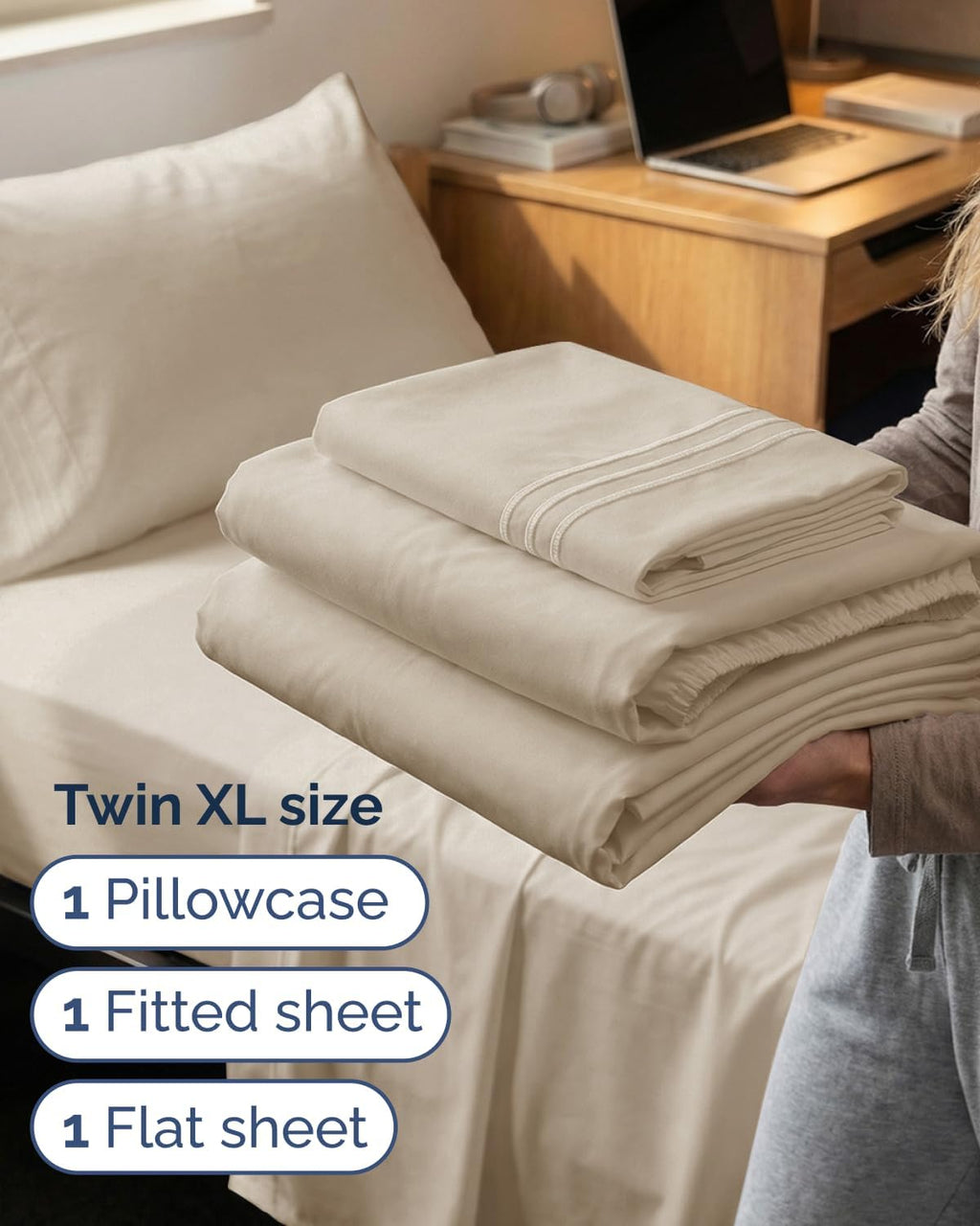 Twin XL Size 3 Piece Sheet Set - Comfy Breathable & Cooling Sheets - Hotel Luxury Bed Sheets for Women & Men - Deep Pockets, Easy-Fit…