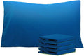 Ntbay Queen Pillowcase Set - 4 Pack Brushed Microfiber 20x30 Pillowcases - Soft, Wrinkle-Free, Fade-Resistant, Stain-Resistant, Royal Blue…