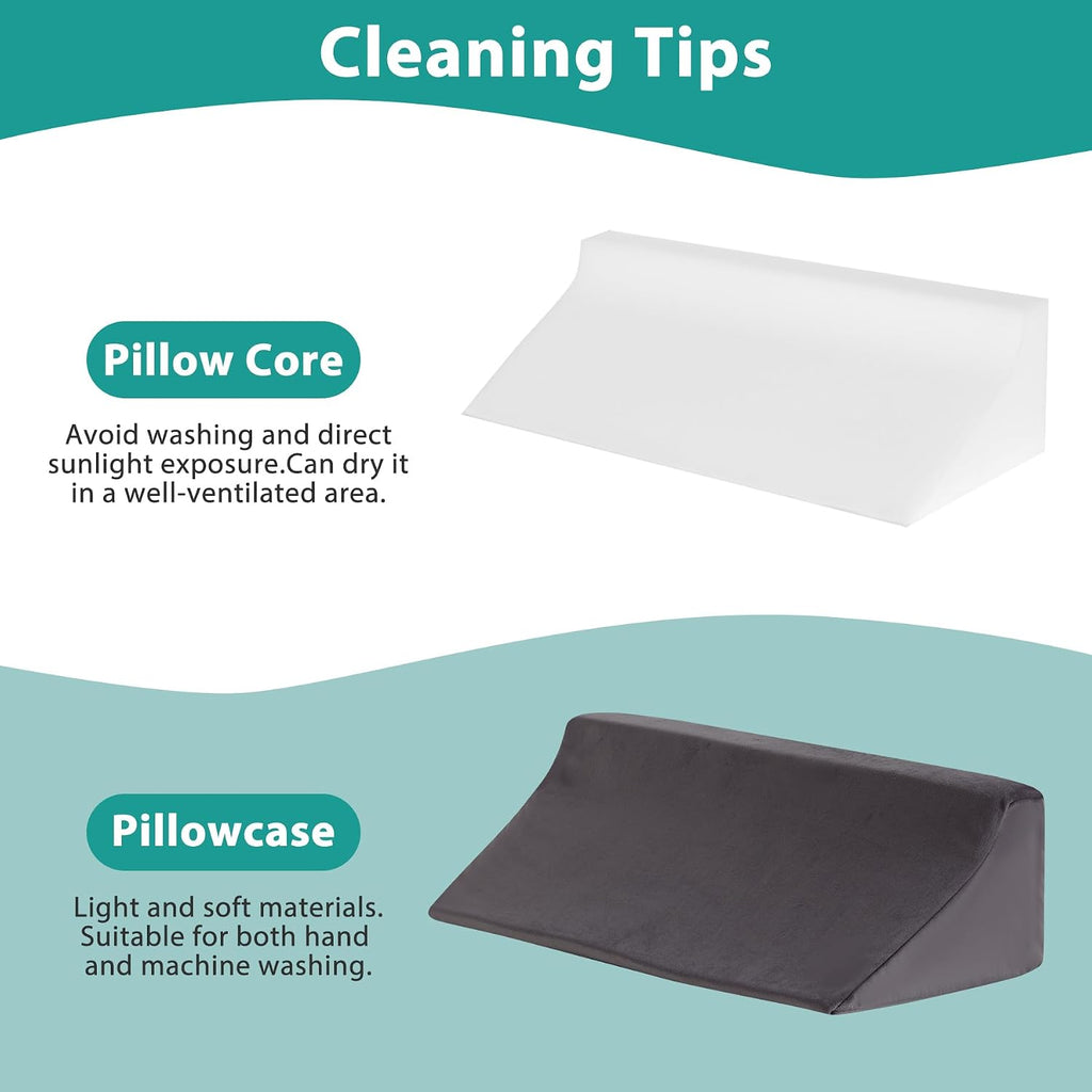 Bedluxe Wedge Pillow for Side Sleeping, Comfort Foam Back Pillow for Side Sleeper, Bed Wedges & Body Positioners for After Surgery, Pregnan…
