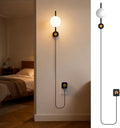 JandCase Night Lights Plug into Wall, 3000K Round Milky Night Light with 1.5M Braided Cord, 0-100 LM Adjustable Plug in Nightlight, Auto…