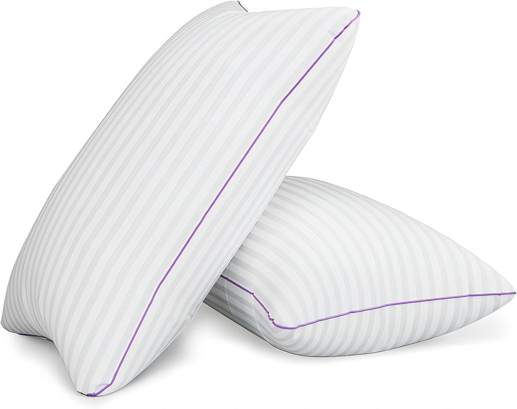 VAINOC Pillows Queen Size Set of 2, Breathable Hotel Collection Bed Pillows for Sleeping Medium Soft Down Alternative Microfiber Filled,20…