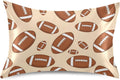 Sports Football Khaki Pillow Covers Silk Pillowcase for Hair and Skin Soft Breathable Smooth Cooling Satin Pillowcase Standard Size…