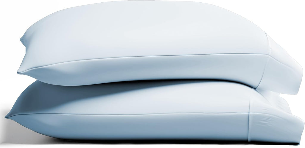 TEXAS LINEN CO. 100% Organic Cotton Percale Pillow Cases Standard/Queen Size Set of 2 - Percale Pillowcases Standard/Queen, Cooling…