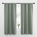NICETOWN Window Curtains Blackout Drapes - Thermal Insulated Solid Rod Pocket Blackout Curtains/Draperies for Living Room (Greyish Green…
