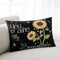 Rgaienmelw You Are My Sunshine Throw Pillow Covers Queen Size 20x30 Inches, Rectangle Decorative Pillowcase with Zipper, Yellow Sunflo…