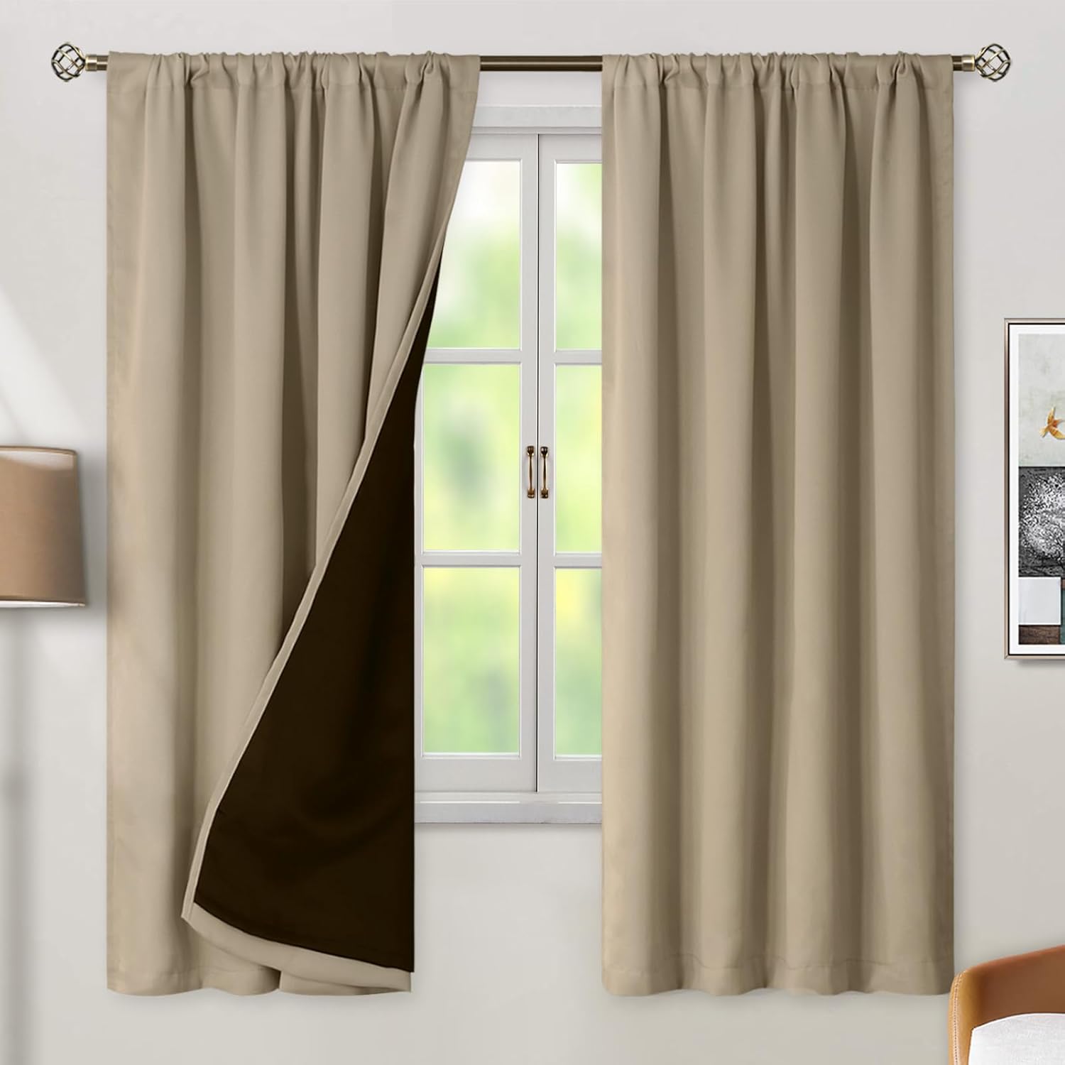 BGment 100% Blackout Curtains for Bedroom 72 Inch Length 2 Panels, Thermal Insulated Room Darkening Curtains Rod Pocket Soundproof…