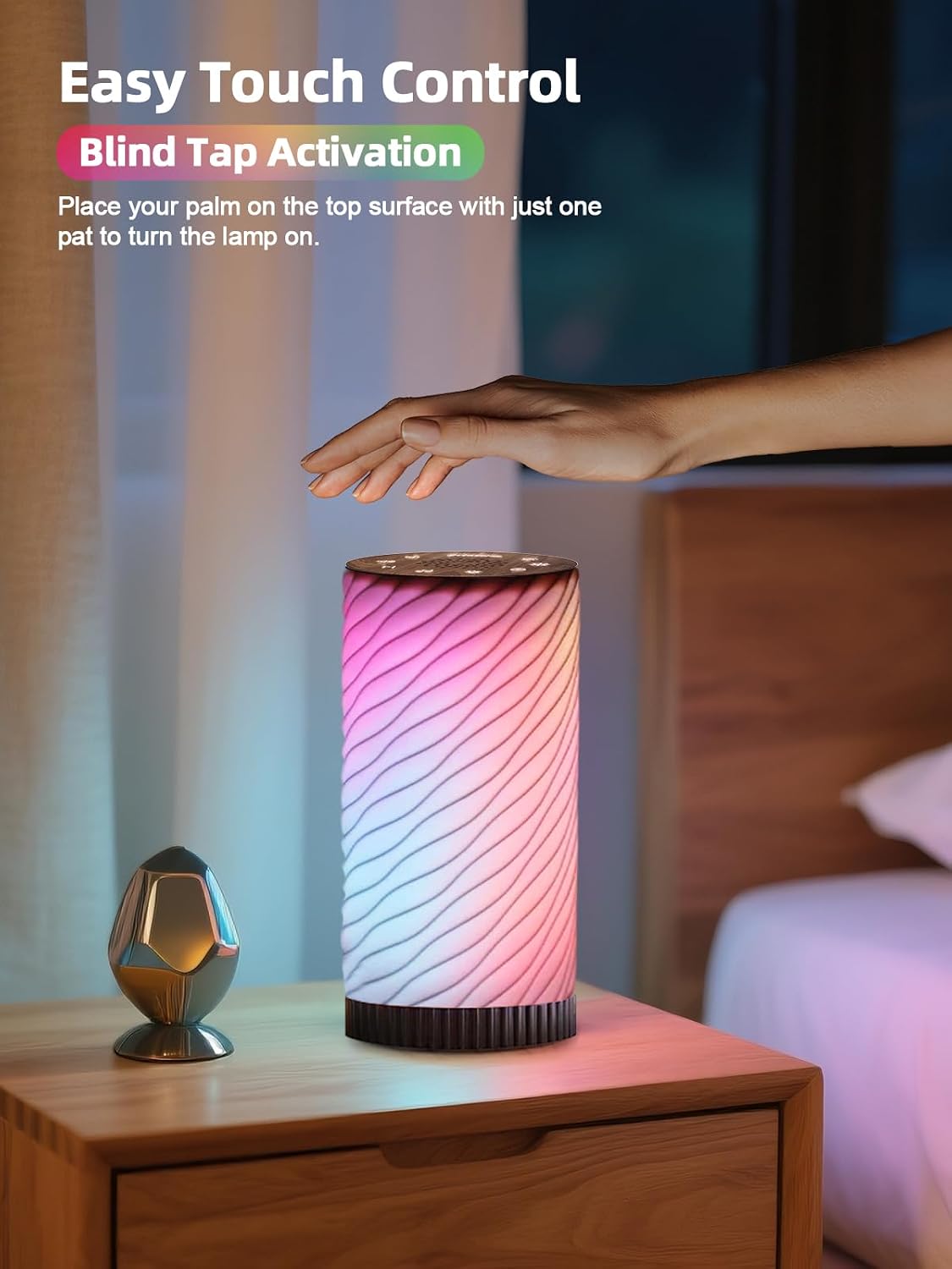 Touch Bedside Lamp with Sound Machine for Adults, Dimmable Night Light for Bedroom, 3-in-1 Bluetooth Speaker & White Noise Machine for…