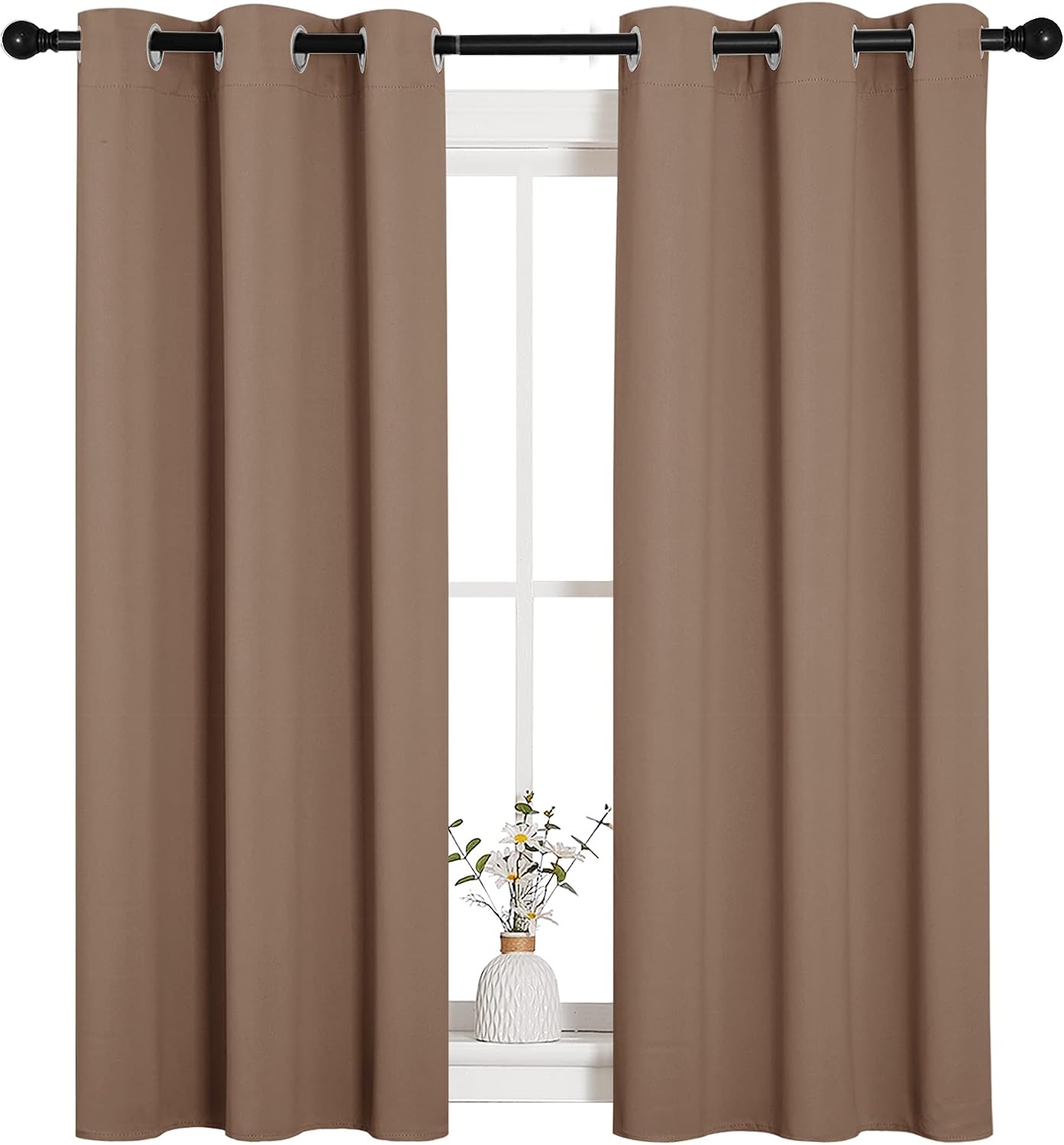 NICETOWN Window Draperies Room Darkening Curtain Panels, Window Treatment Thermal Insulated Solid Grommet Drapes for Bedroom (One Pair…
