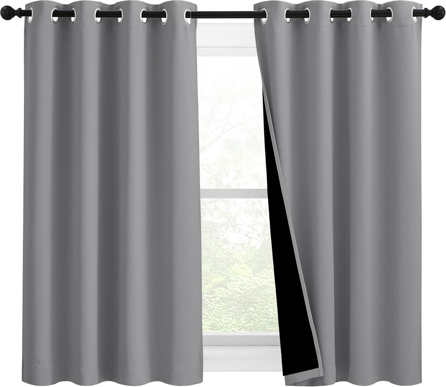 Nicetown Noise and Lights Block Out Curtains, Thermal Insulated 100% Blackout 2-Layer Lined Drapes, Noise Cancellation Window Draperies for…