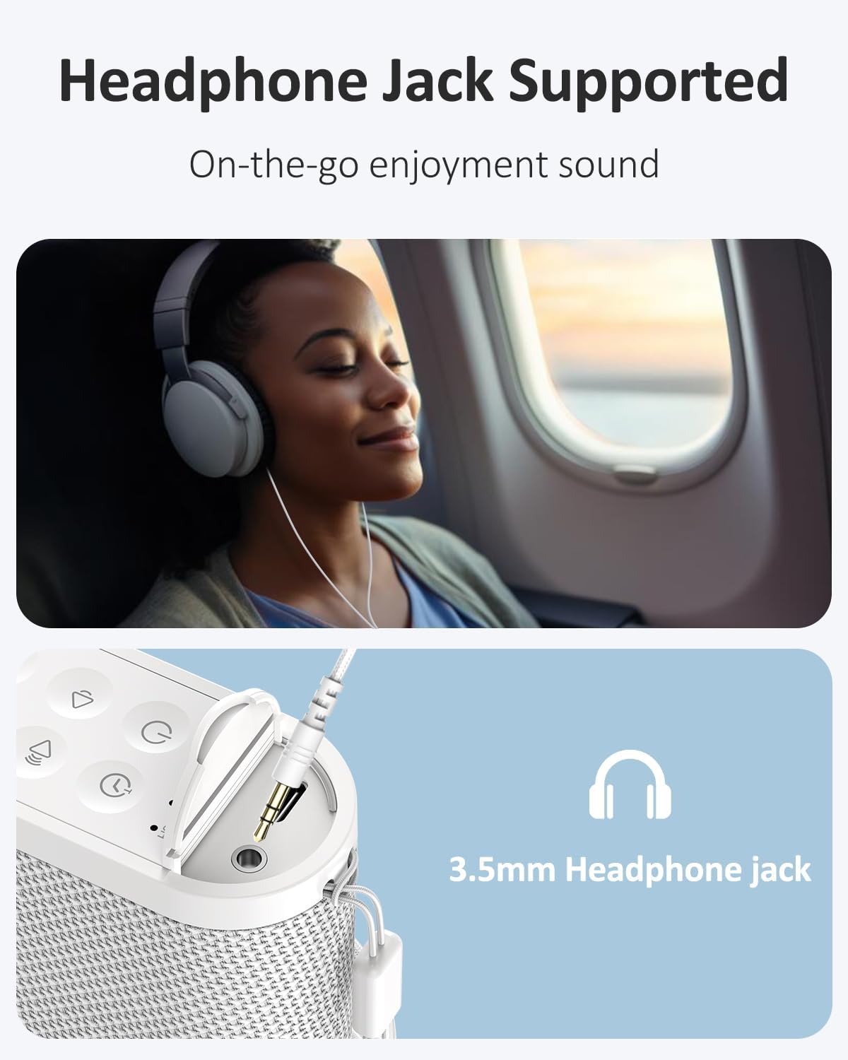 Portable Travel Sound Machine for Adults, Baby Sleeping: Super Long-Lasting & Rechargeable Battery, Headphone Jack, 21 Sounds - White…