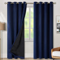 BGment Thermal Insulated 100% Blackout Curtains for Bedroom with Black Liner, Double Layer Full Room Darkening Noise Reducing Grommet Curta…