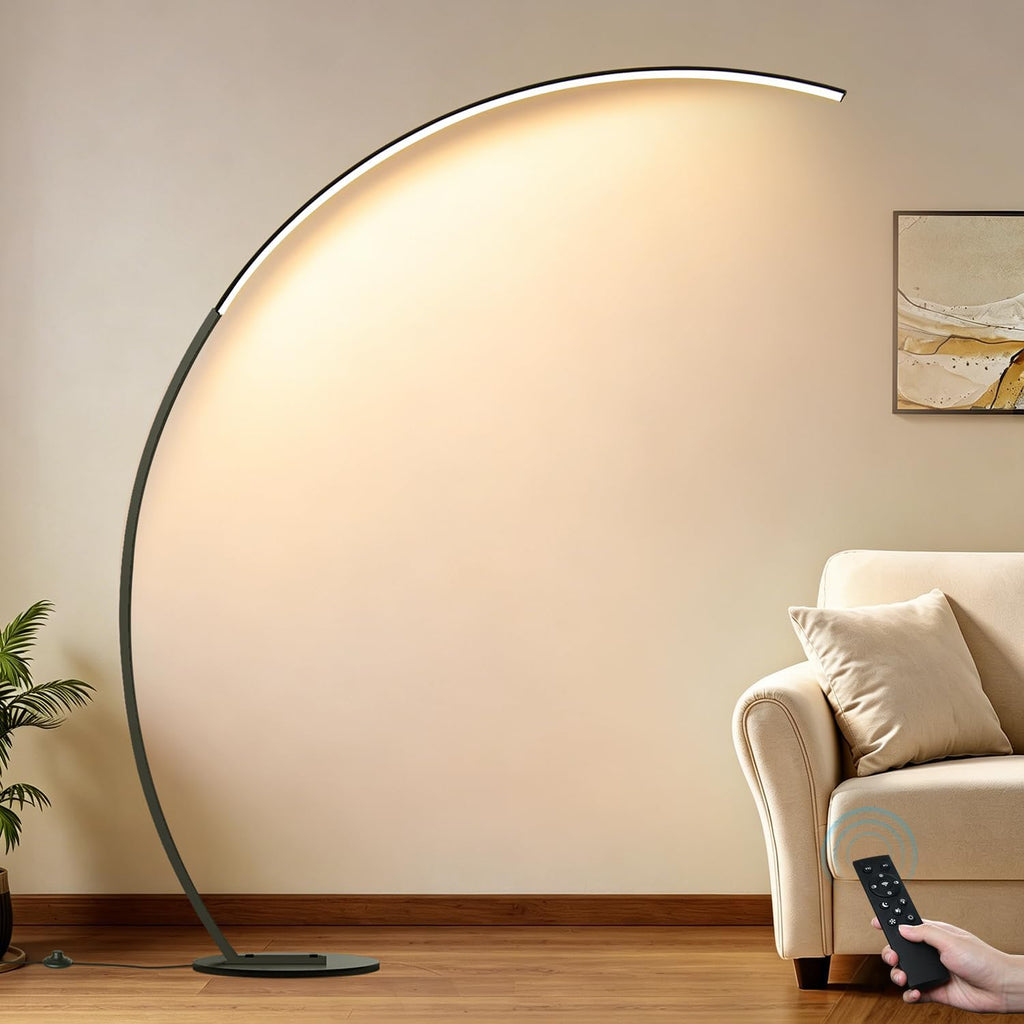 Dimmable LED Lamps for Living Room with 3 Color Temperatures, Ultra Bright 2000LM Arc Floor Lamps, Modern Standing Tall Lamp with Remote…