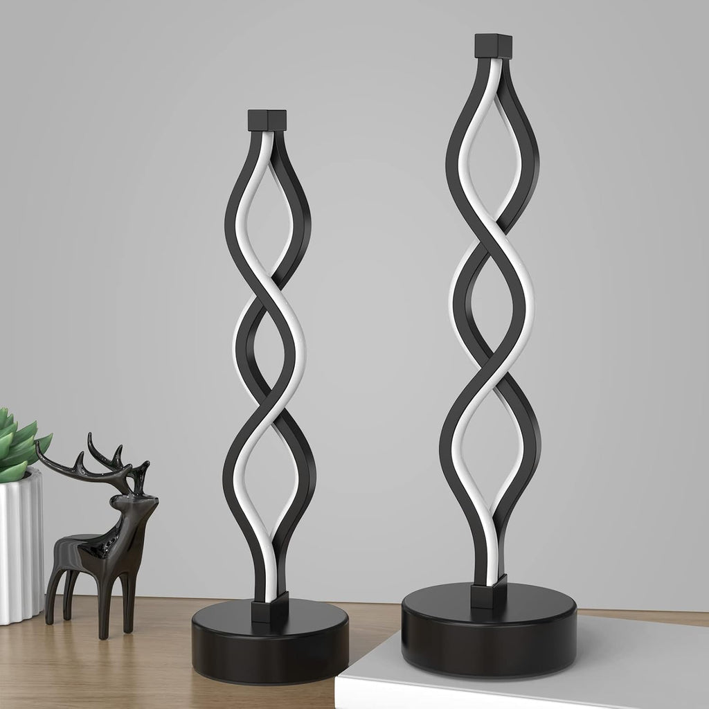NUÜR Bedside Lamps Set of 2, Black Lamps for Living Room, Dimmable LED Nightstand Lamp, Small Nightstand Lamp for Bedroom, Home, Living…