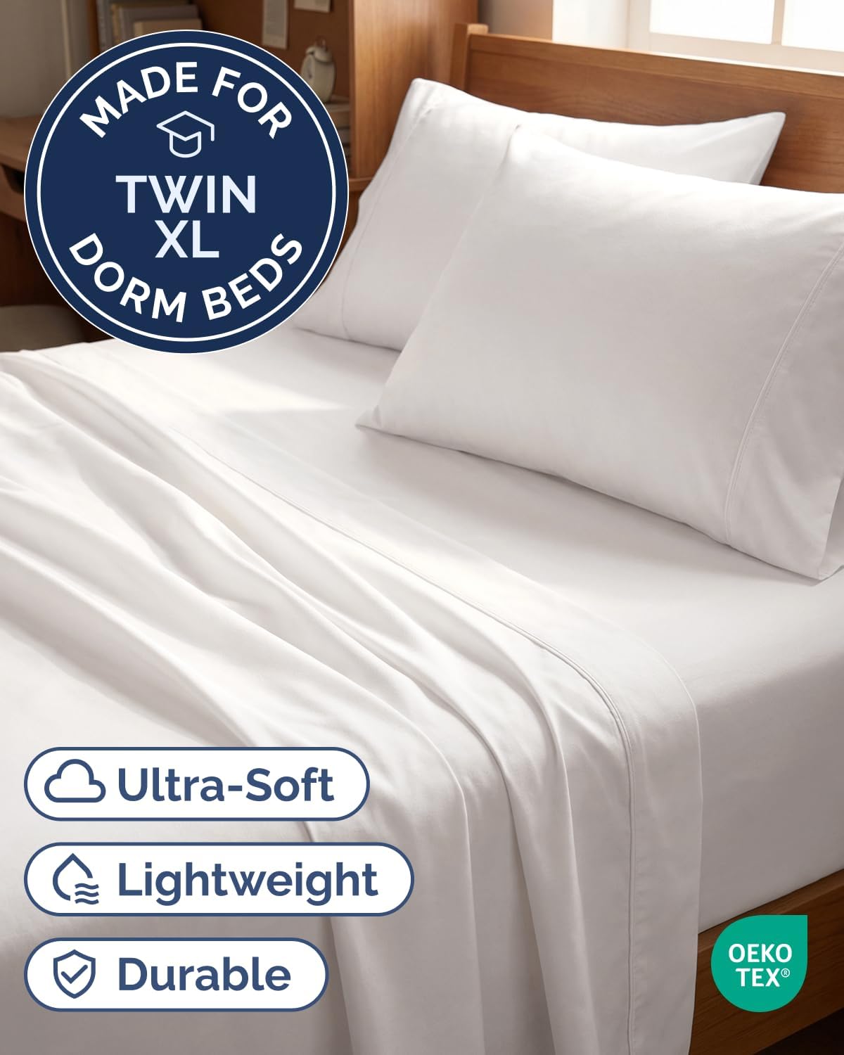 Twin XL 4 Piece Sheet Set - Comfy, Breathable & Cooling - Soft Hotel Luxury Bedding for Women, Men, Kids, Teens and Children - 1 Flat & 1…