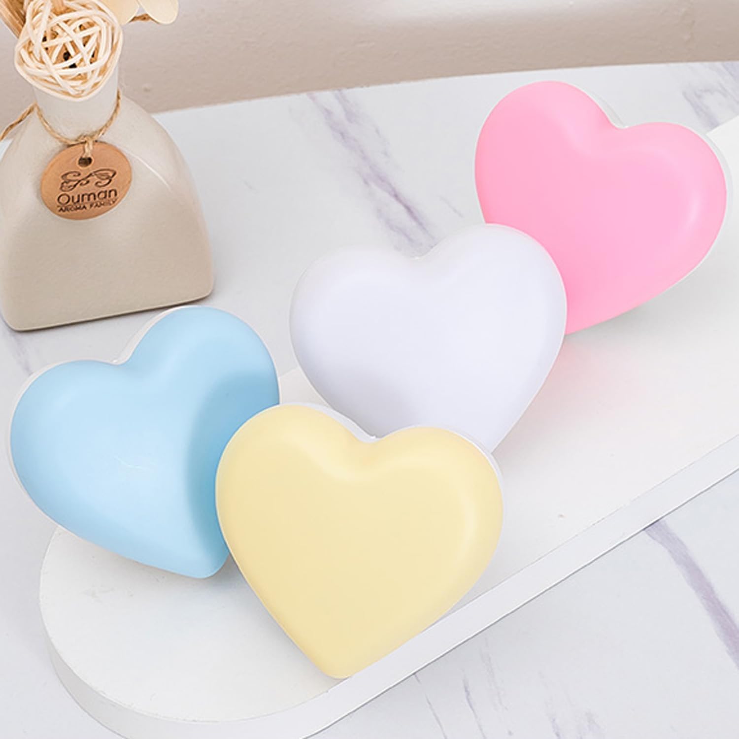 INZU Cute Night Light, Heart Night Light for Kids, LED Nightlight with Auto Dusk to Dawn Sensor, Nightlight Plug into Wall with Soft Warm…