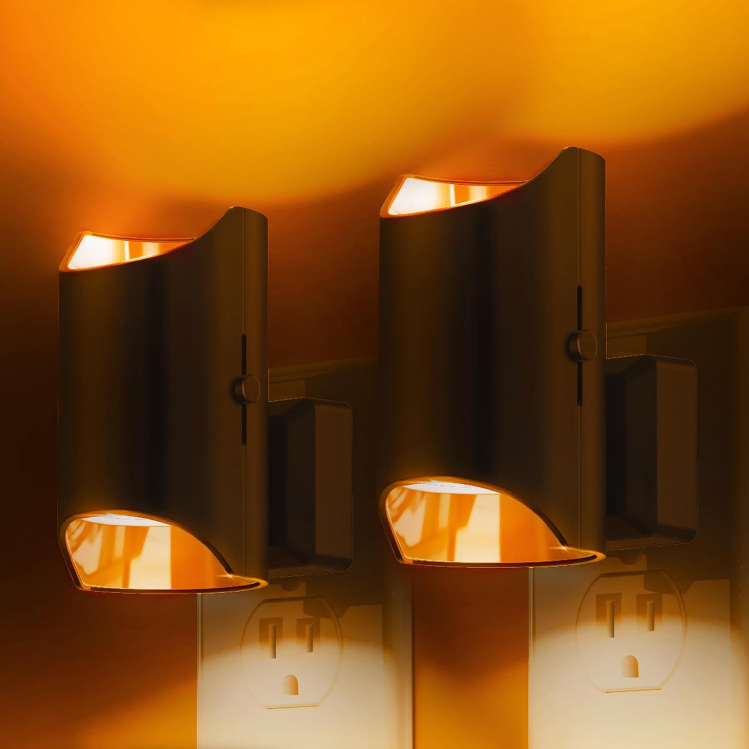 L LOHAS LED Night Light, Amber & Yellow Night Lights Plug into Wall, Dimmable Light Sensor, Soft Night Light, Sleep Light for Kids, Warm…