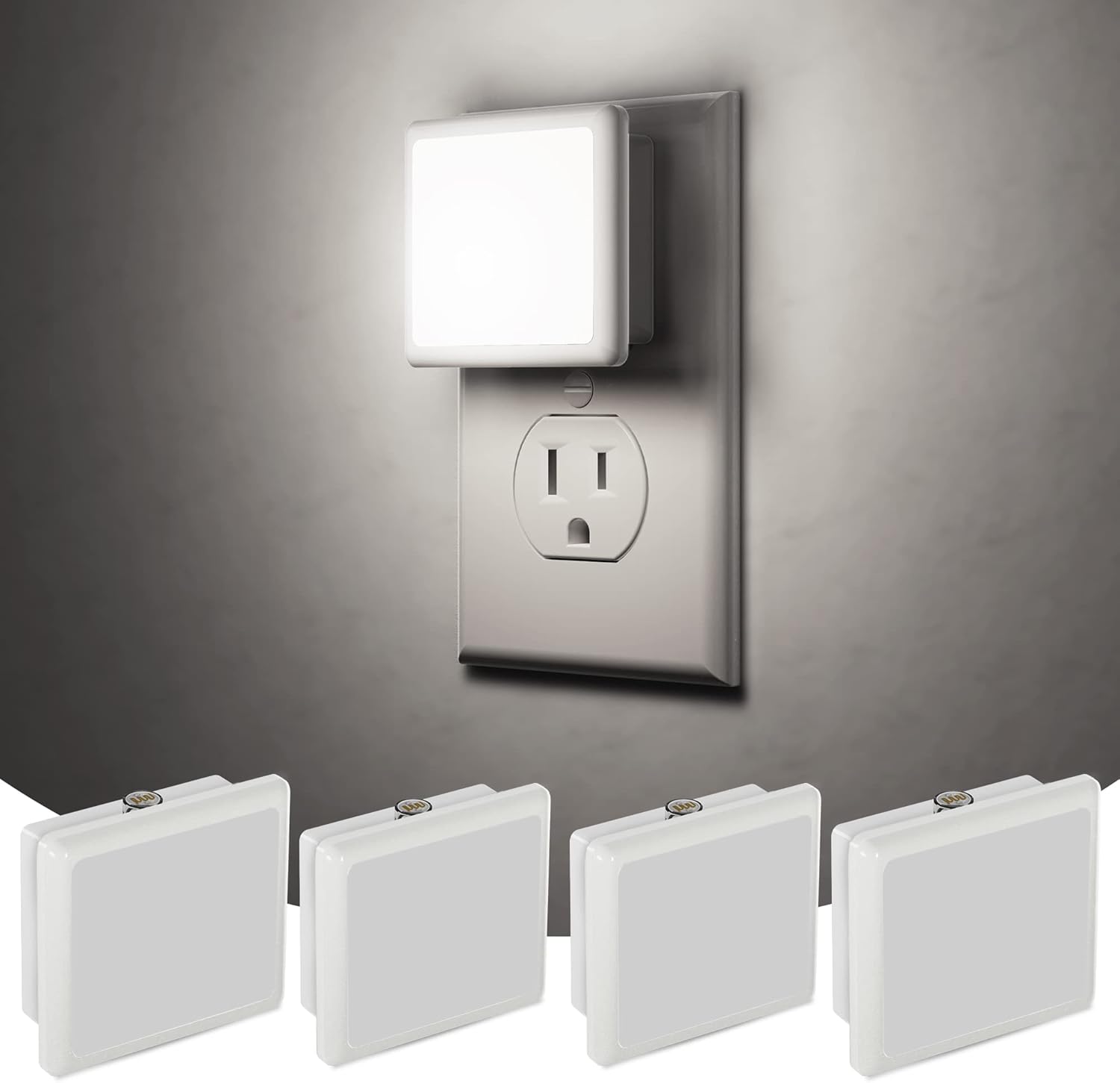 JandCase LED Night Light, Night Light Plug into Wall with Light Sensors[4 Pack], 5000K Daylight, Small Nightlight for Kids…