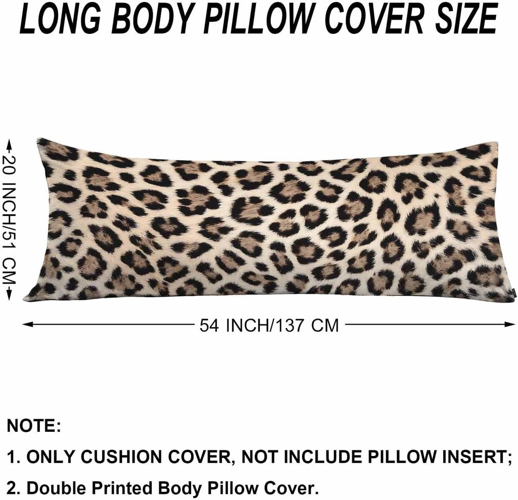 Body Pillowcases with Zipper Leopard Print Cozy Body Pillow Covers Cushion Cover 20 X 54 Inch, African Leopard Skin Outdoor Body Pillow…