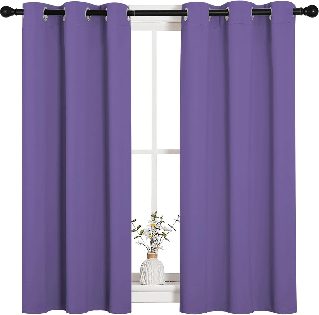 NICETOWN Bedroom Curtain Panels Blackout Draperies, Thermal Insulated Solid Grommet Blackout Curtains/Drapes (Lilac Purple, 1 Pair, 34 by…