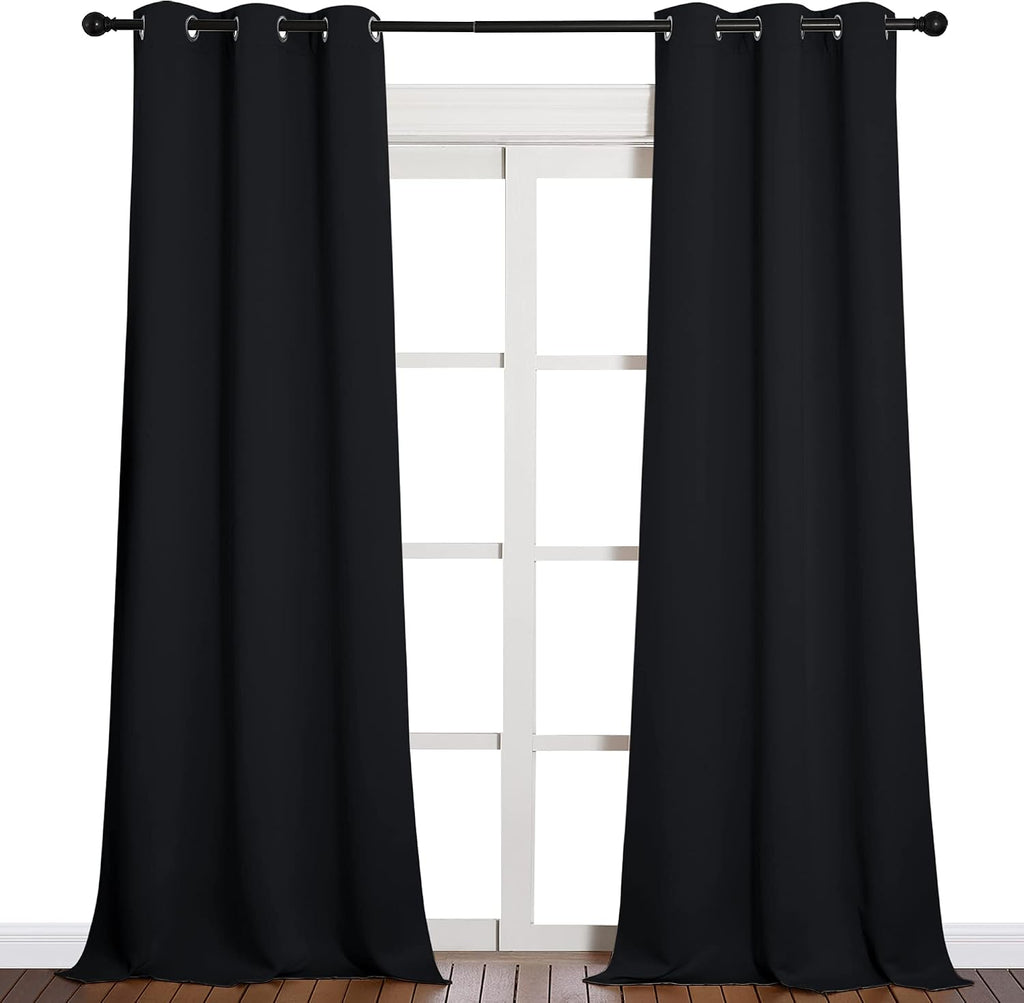 NICETOWN Black Out Curtain Panels - Home Decoration Thermal Insulated Solid Grommet Blackout Curtains/Drapes for Hall/Dining Room (Set of…