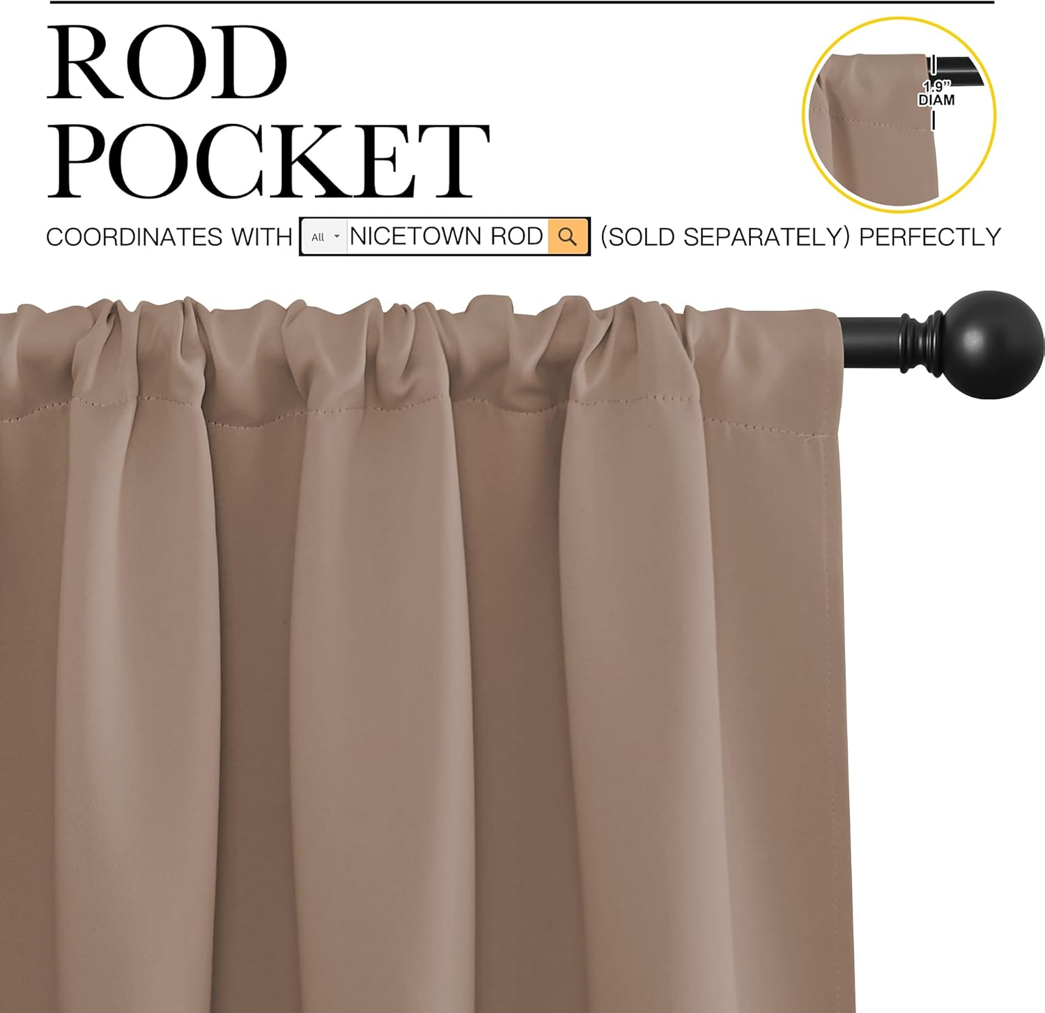 NICETOWN RV Blackout Curtains for Camper Windows, Window Treatment Thermal Insulated Rod Pocket Small Draperies/Drapes for…