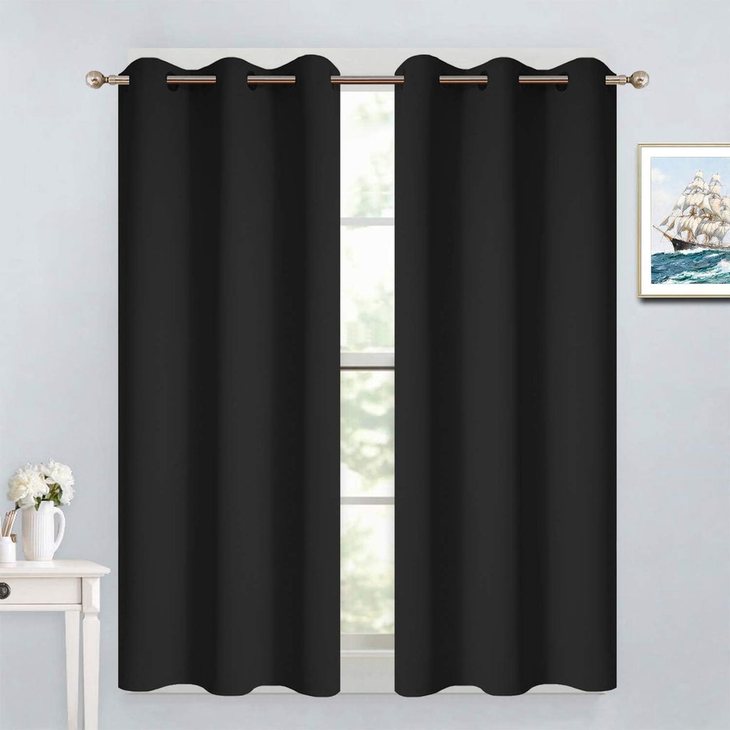 Yakamok Blackout Curtains for Bedroom - Grommet Thermal Insulated Room Darkening Curtains for Living Room, Set of 2 Panels (38 x 54Inch…